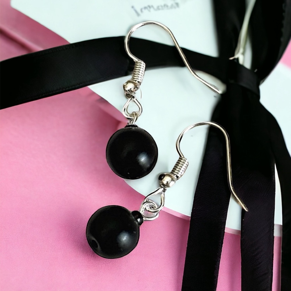 5 For $25💫Alternative Black Ball Biker Dangles Earrings